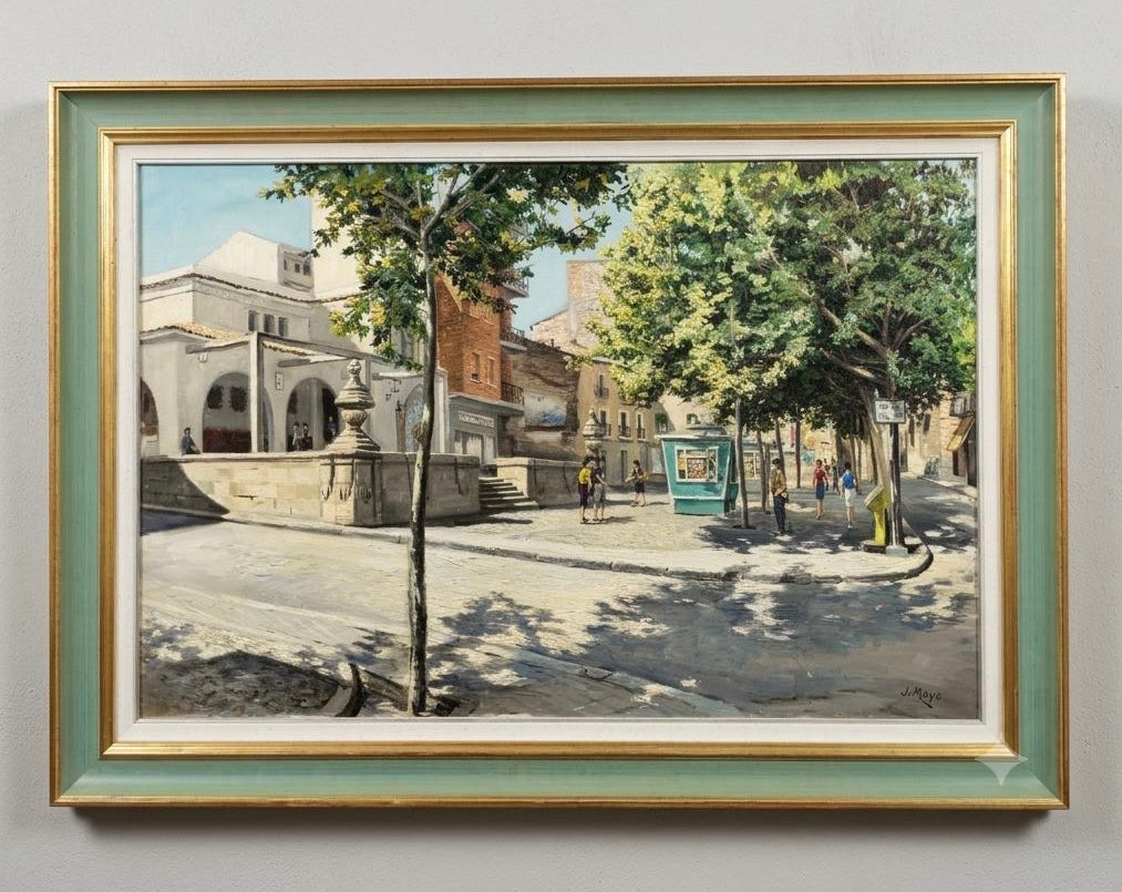 Óleo Plaza de Abastos de Talavera de la Reina. Julio Mayo