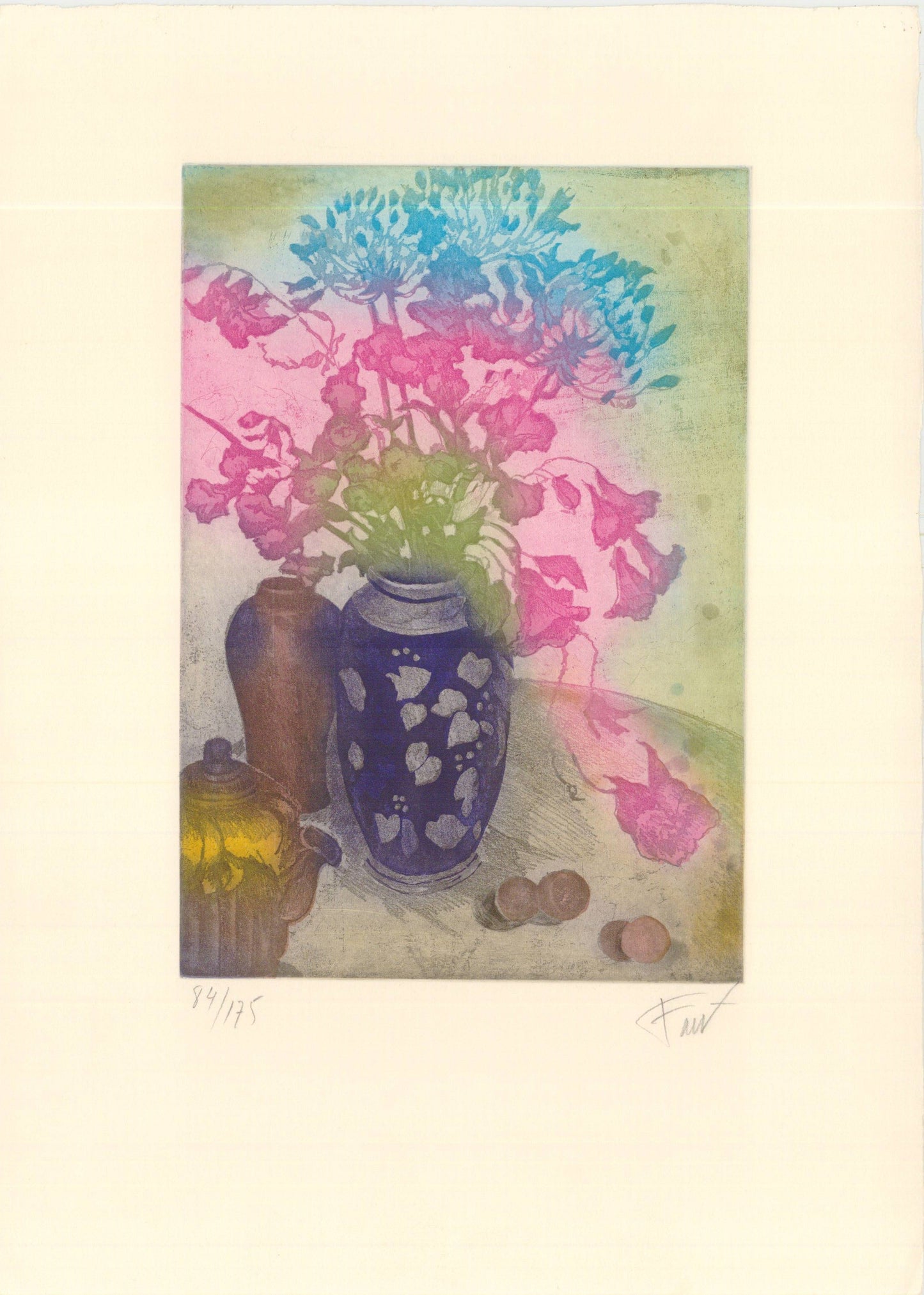 GRABADO DE JARRÓN CON FLORES