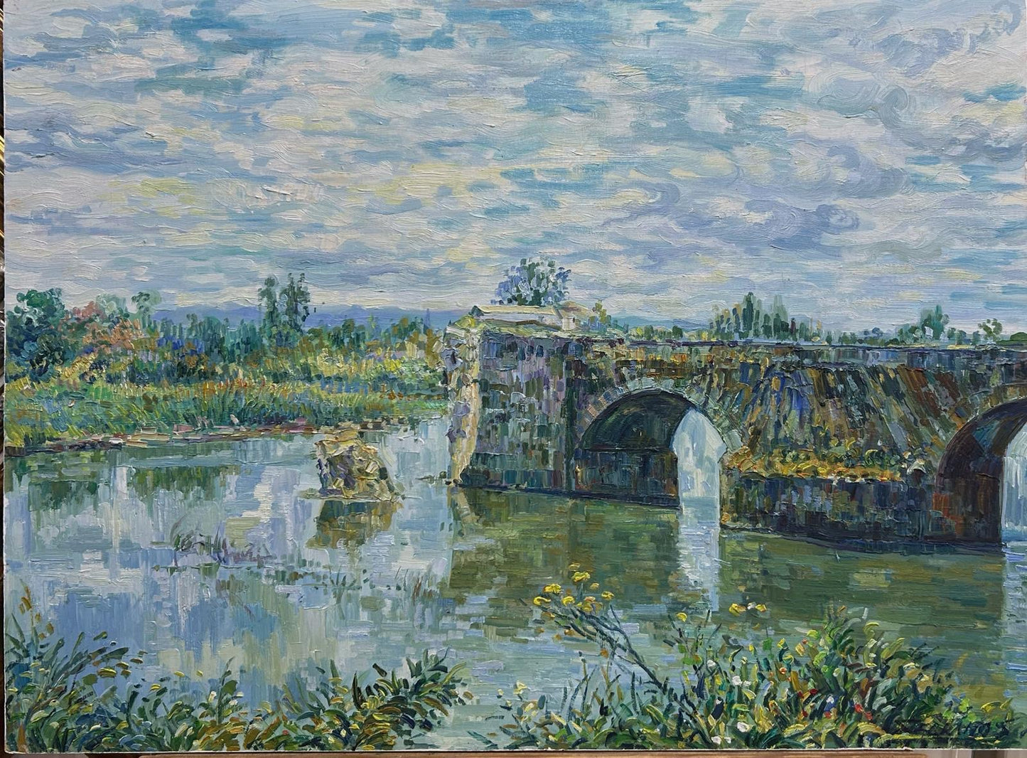 Puente Romano sobre el Río Tajo a su paso por Talavera de la Reina. Serrano