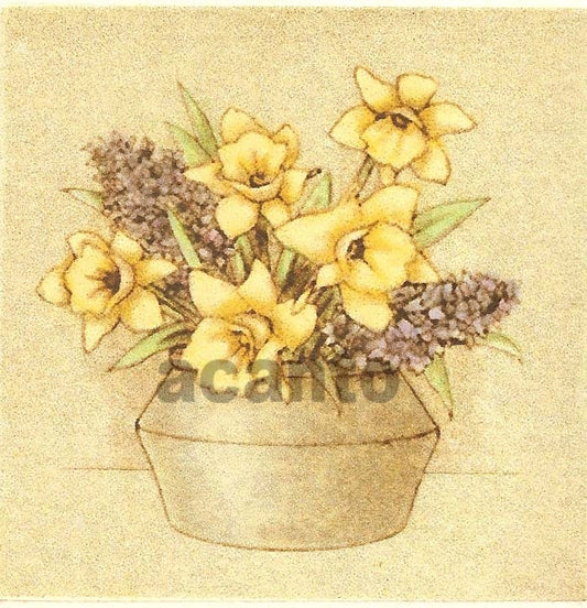FLORES AMARILLAS Y LILAS (19X19)