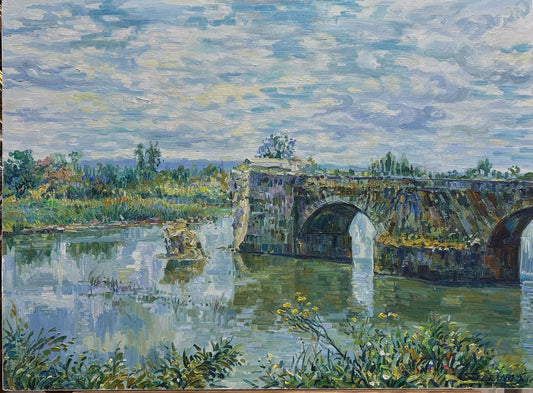 Puente Romano sobre el Río Tajo a su paso por Talavera de la Reina. Serrano